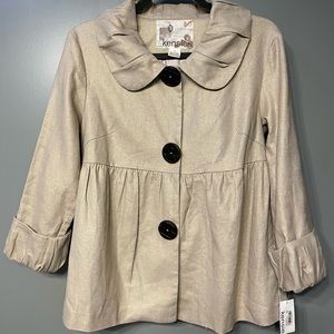 Kensie Cream Jacket with Gold Thread & Black Buttons